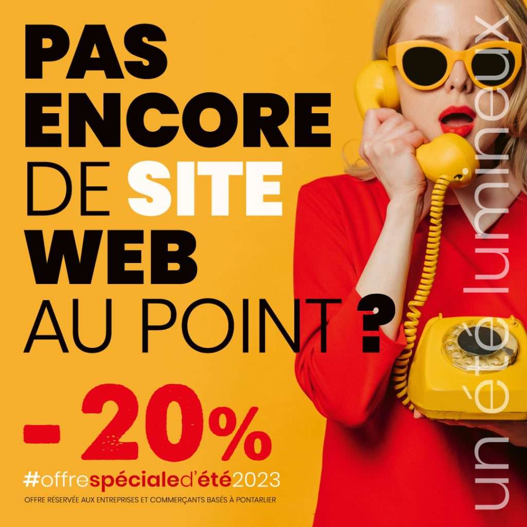 offre "été lumineux" Pontarlier Annonce promotion de création de site internet vitrine à Pontarlier
