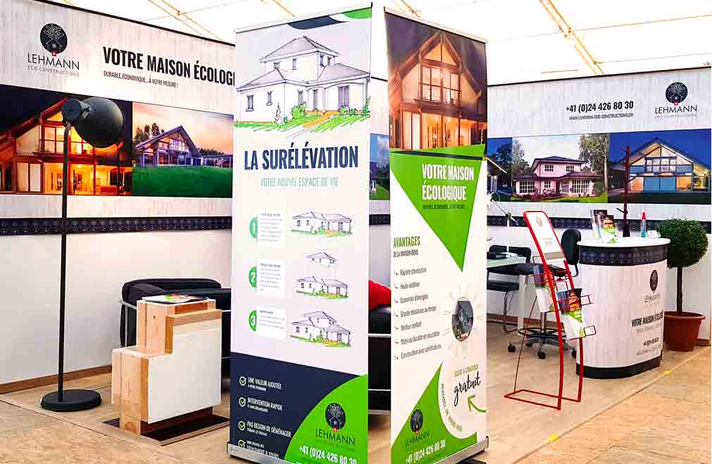 décoration de stand pour salon supports roll-up