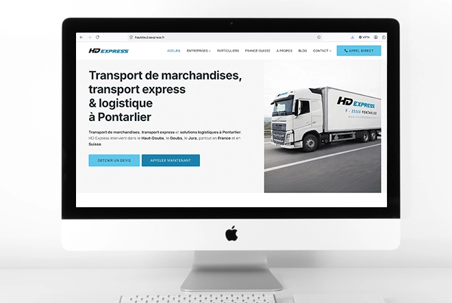 Création du site internet HD Express à Pontarlier