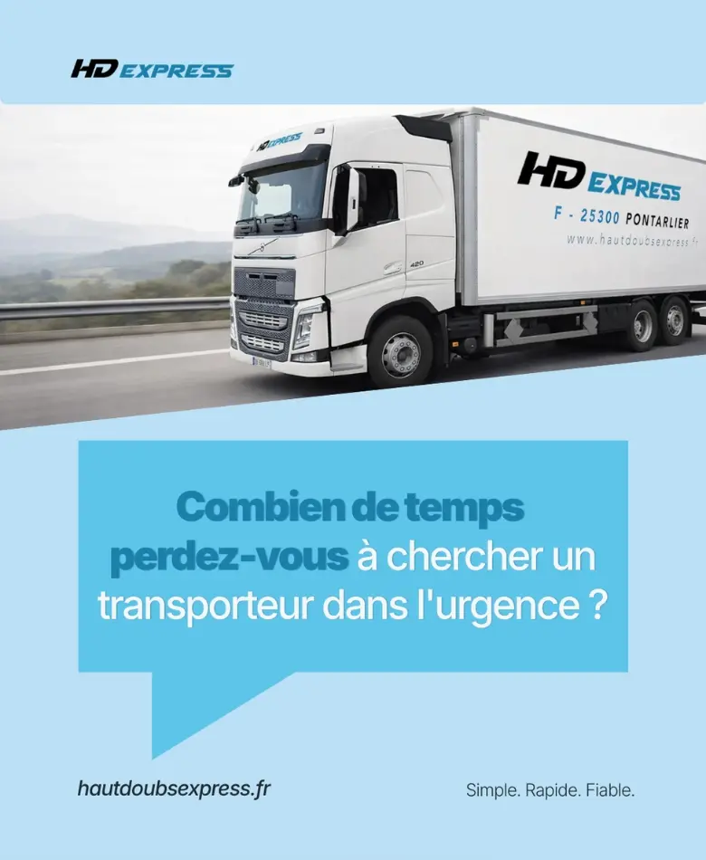 Stratégie de contenu transport urgent Publication réseaux sociaux créée par X-Marques pour promouvoir les services de transport urgent de HD Express